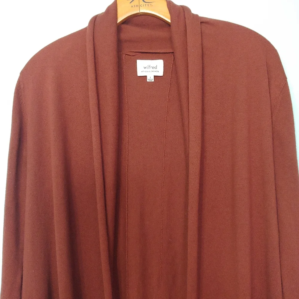 Wilfred with Silk and Cashmere Long Line Open Front Cardigan - Picture 3 of 14
